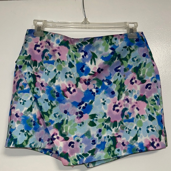 Zara Pants - Floral Skort in Pink, Blue, and Green